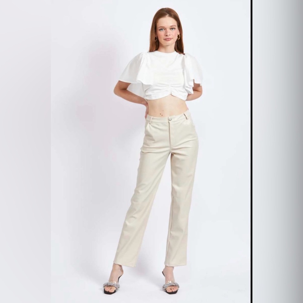 En Saison Cream Straight Leg Women's Pants